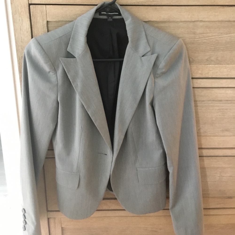Express grey suit blazer
